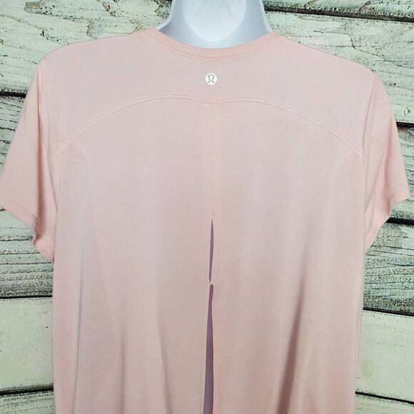 Lululemon Women’s Back Split Tie Hem Tee Light Pink Size 6 - Picture 4 of 8